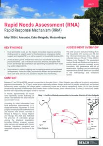 REACH Mozambique Rapid Needs Assessment in Ancuabe district May 2026