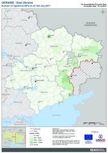UKR_Map_East Ukraine_Number Of Registered IDPs_18JUL2017_A4