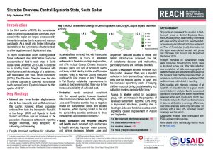 Central Equatoria State Situation Overview, South Sudan - July-September 2019