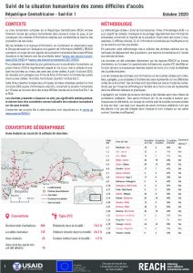 Evaluation multisectorielle dans les zones difficiles d’accès, Sud-Est 1 de la République Centrafricaine – Octobre 2020