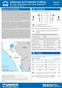 Settlement and Protection Profiling: Gender-disaggregated comparison, All Camps, Bangladesh - July 2019