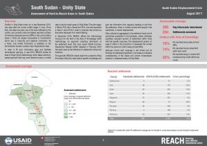 SSD_Factsheet_Assessment of Hard-to-Reach Areas in Unity_August 2017