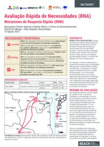 REACH Moçambique RRM Avaliação Rápida de Necessidades Factsheet- Namuapala e Bandar, Distrito de Metuge (13/08/25)