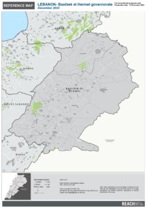 REACH Lebanon Reference Map Baalbek El Hermel Governorate December 2023