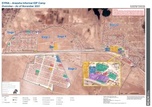 Areesha Camp Infrastructure Map A0, Northeast Syria - January 2022