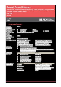 REACH UKR TOR Humanitarian Situation Monitoring August 2020