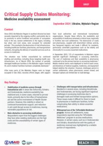 REACH UKR2401 CSCM Medicine availability assessment in Mykolaiv Region