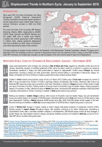 SYR_Secondary Data Review_CCCM Displacement Trends in Northern Syria_January - September 2016