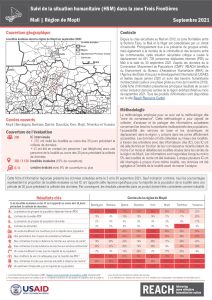 REACH Mali Suivi de la situation humanitaire dans la zone frontalière, Région de Mopti, Factsheet (03-30 septembre 2021)