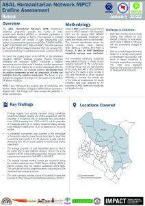 ASAL Humanitarian Network Multi-Purpose Cash Assistance, Lot1 Endline Assessment Factsheet