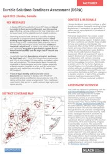 REACH Somalia - Durable Solutions Readiness Assessment (DSRA) Factsheet - Baidoa District (2025-04-06 - 2025-04-30)