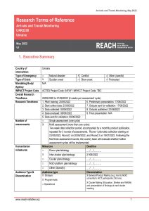 REACH Ukraine Terms of Reference Arrival and Transit Monitoring May 2022