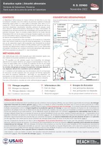 Evaluation rapide de la sécurité alimentaire dans la ZS de Kabambare, fiche d'information, décembre 2022