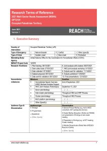 REACH oPt ToR MSNA June 2021