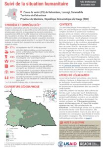 RDC Suivi de la Situation Humanitaire Kabambare Maniema Décembre 2023