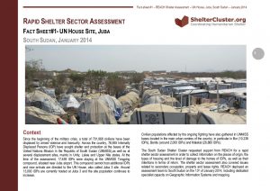 Rapid shelter sector assessment - Fact sheet#1- UN house site Juba January 2014