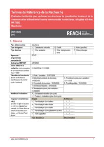 REACH - Mauritanie - Termes de référence - Évaluation territoriale visant à renforcer les structures de coordination locales et la communication bidirectionnelle entre les communautés humanitaires, les communautés de réfugiés et les communautés d'accueil - Août 2026