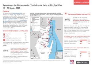 REACH RDC - Dynamiques de déplacements - Zones de Santé de Uvira et Fizi, Sud-Kivu : 15 - 26 février 2025