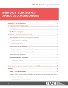 REACH_BFA_2023_Evaluation multisectorielle des besoins (MSNA)_Note méthodologique Analyse MSNA