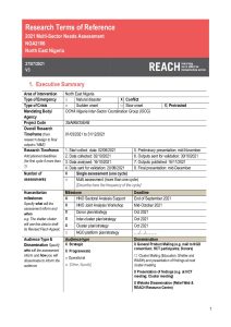REACH NGA ToR North East Nigeria MSNA 2021 September 2021