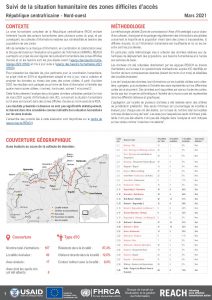 Evaluation multisectorielle dans les zones difficiles d'accès en RCA, Nord-ouest, RCA - Mars 2021
