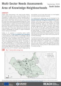 Area of Knowledge-Neighbourhoods Assessment in Upper Nile State, South Sudan,  October 2020