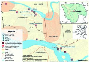 REACH RDC Carte générale des infrastructures et susceptibilité aux inondations, Kisangani - Février 2024