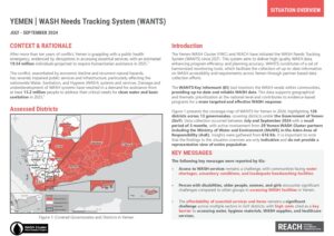 REACH Yemen - WASH Needs Tracking System (WANTS) Situation Overview -Assessed Districts in Yemen - September 2024