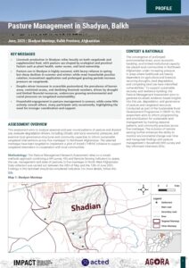 AGORA Afghanistan Pasture Management Shadian, Profile (26-05-2025 - 13-06-2025)