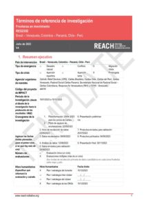REACH_CRS_CARITAS - Términos de referencia - Proyecto