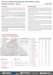 Evaluation multisectorielle dans les zones difficiles d'accès, Nord-est, RCA - Février 2021