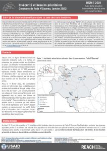 Focus sur l'insécurité et les besoins prioritaires dans la commune de Fada N'gourma, Burkina Faso, Janvier 2022