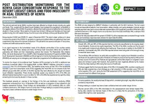 Cash consortium locust response in arid and semi arid lands (ASAL) counties post-distribution monitoring (PDM) factsheet, Kenya – December 2020