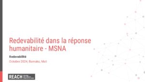 REACH Mali MSNA2024 - La redevabilité dans la réponse humanitaire