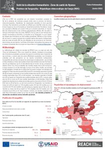 Suivi de la situation humanitaire dans la zone de santé de Nyunzu, province du Tanganyika, janvier 2022