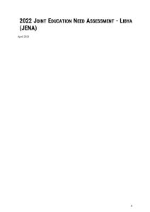Libya Joint Education Needs Assessment (JENA) Report April 2023