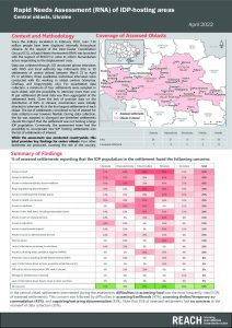 REACH Ukraine - Rapid Needs Assessment of IDP-hosting areas - Central region (April 2022)