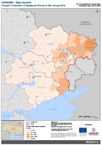 UKR Map East Ukraine Proportion Of Registered IDPs 10 JAN 2019 A4