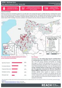 Daily wages and employment sectors in northwest Syria, February 2020