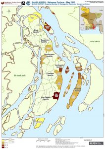 BGD_Map_Bhola District Reported Number of Damaged Destroyed Houses per Union_June 2013