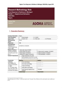 Nigeria R2R Programme Maiduguri Area-based Assessment (Phase 1)- Methodology Note, October 2019
