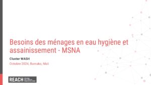 REACH Mali MSNA Présentation Sectorielle EHA