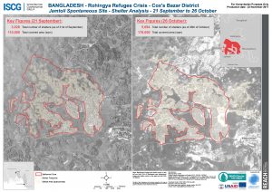 Bangladesh - Cox's Bazar - Jamtoli Spontaneous Site Shelter Analysis Comparison - 21 September & 26 October 2017