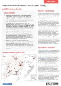 REACH Somalia - Durable Solutions Readiness Assessment (DSRA) Factsheet - Kismayo District (2025-04-06 - 2025-04-30)