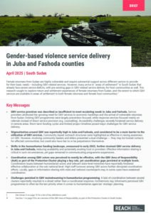 South Sudan - AAP Female Returnees Assessment Brief - April 2025