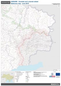 REACH Ukraine Donetsk and Luhansk oblast A0 overview map JUNE2019 English