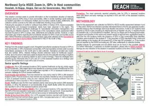 SYR HSOS Zoom in on IDPs in host communities in Northeast Syria Factsheet - May 2020