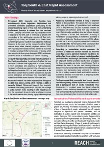 Rapid Assessment in Tonj South & East, September 2021