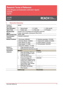 REACH Uganda Livelihoods Assessment ToR