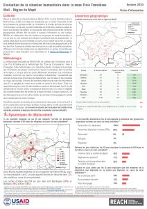 Evaluation de la situation humanitaire dans la zone Trois Frontières, région de Mopti (Mali), factsheet – Octobre 2020
